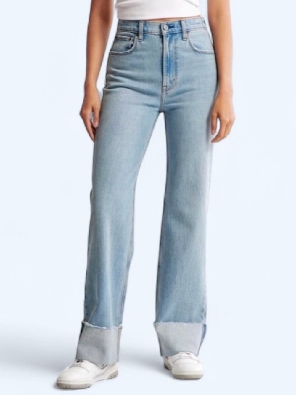 Abercrombie 90s Relaxed Cuffed Jeans Light Wash 26 - Picture 5 of 14